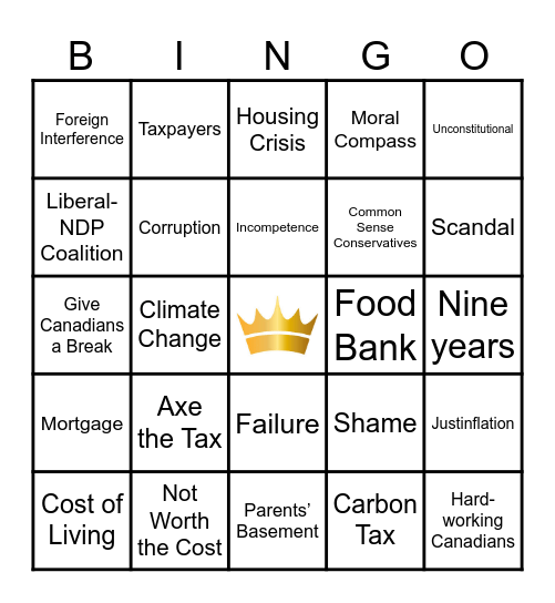 Budget Bingo Card