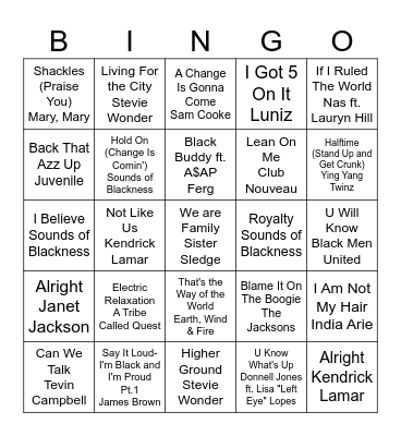 JUNETEENTH SINGO Bingo Card