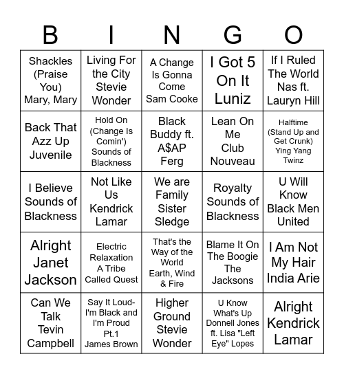 JUNETEENTH SINGO Bingo Card