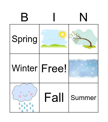 Weather Bingo Card