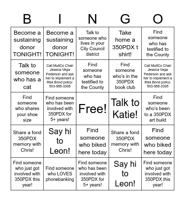 350PDX Mingle Bingo! Bingo Card
