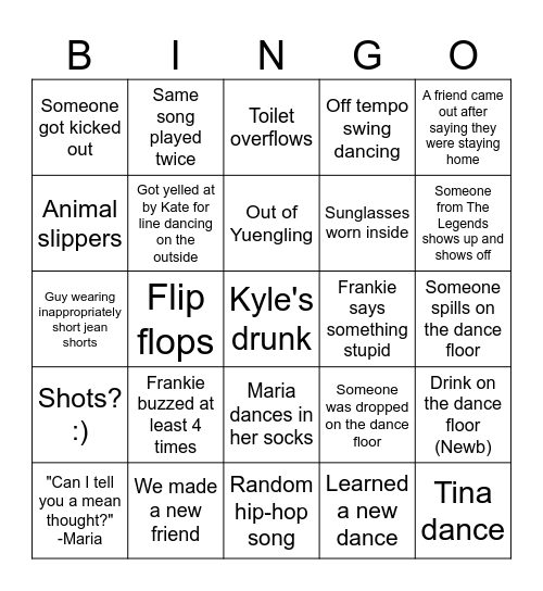 Cowboys Bingo Card