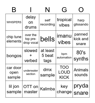 BEAT MAKER BINGO Card