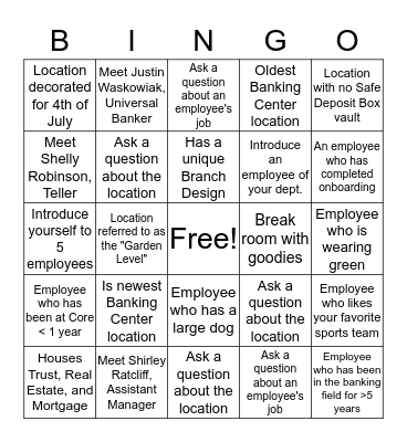 Onboarding Bingo Card