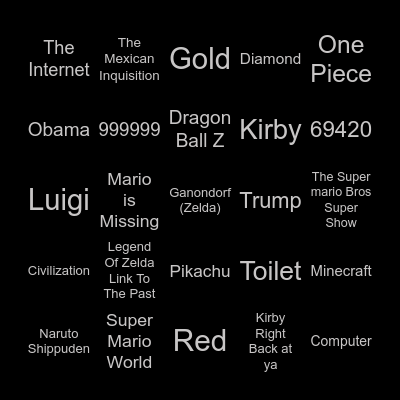 Infinite Craft Bingo Card