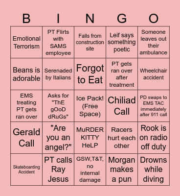 SAMS Bingo Card