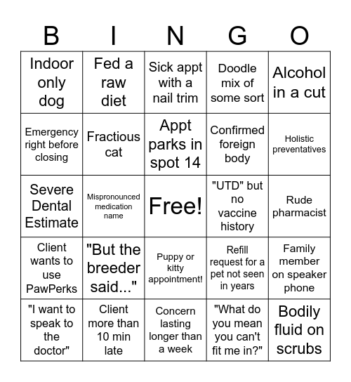 Happy Spirit Week! Bingo Card