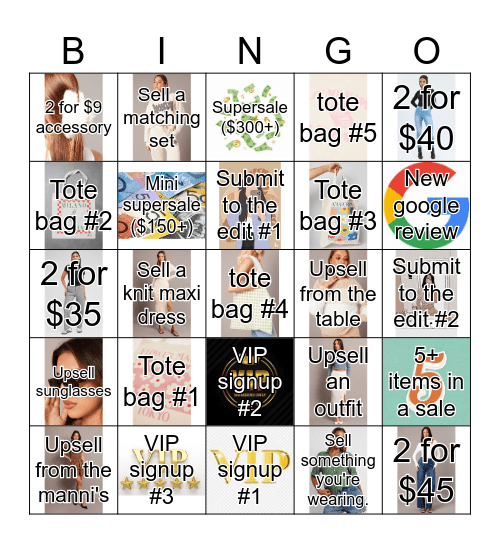 VIC 2 Upselling bingo! Bingo Card