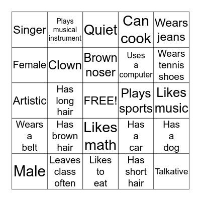 ICE BREAKER Bingo Card