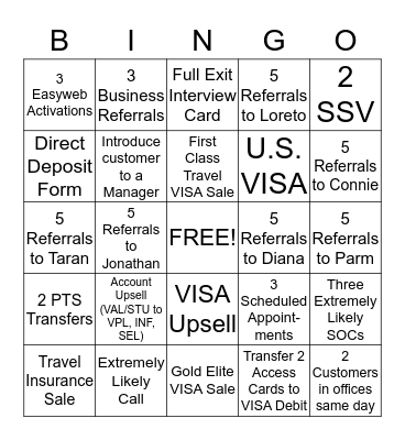 CEI Bingo Card