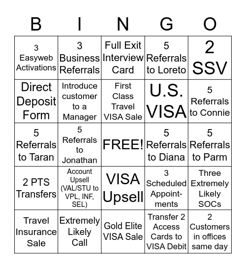 CEI Bingo Card