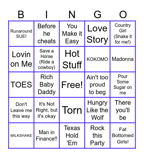 LIVE LIKE LISA MUSICAL BINGO- 2! Bingo Card
