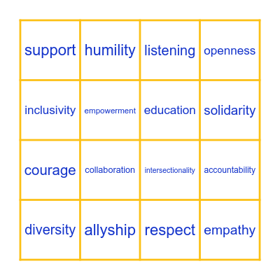 Allyship - WIT Bingo Card