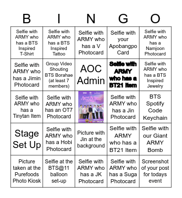 ARMY Bingo Card