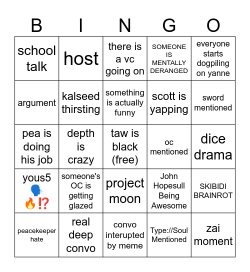 CLASSIUS BINGO Card