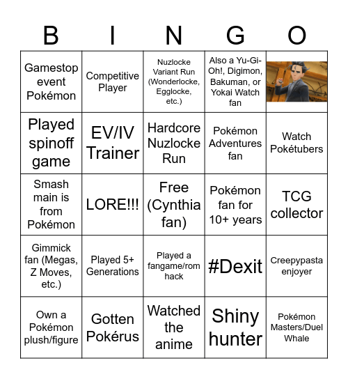 Pokémon Bingo Card