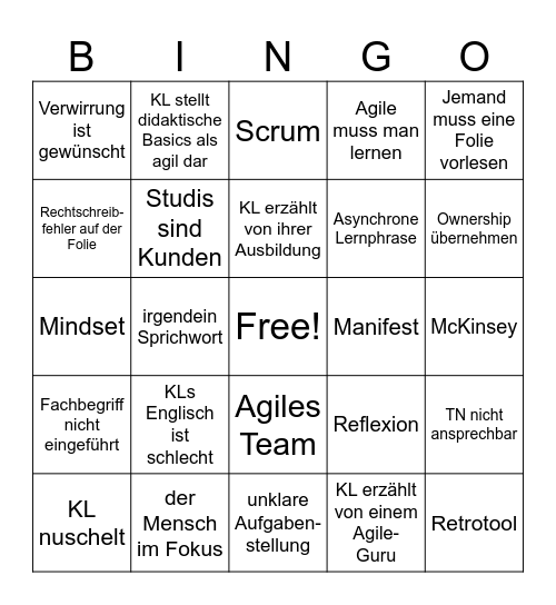 Bullshit Bingo Card