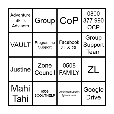 Help! I need Somebody Bingo Card