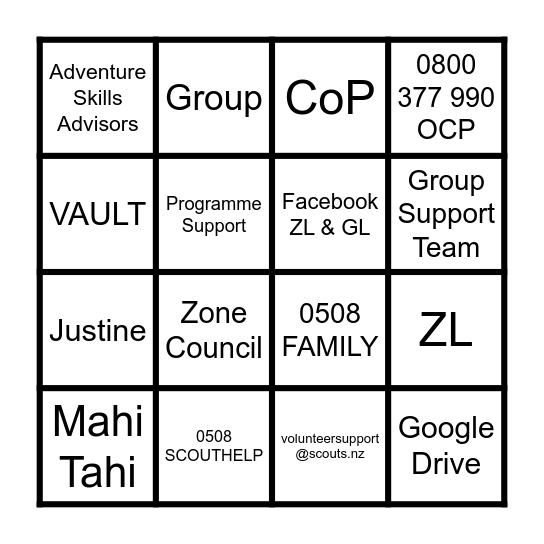 Help! I need Somebody Bingo Card