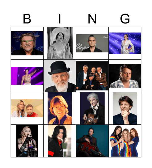 Muziek bingo Card