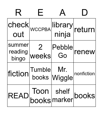 LIBRARY BINGO!!! Bingo Card