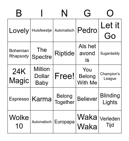 Groep 7 BINGO!! Bingo Card