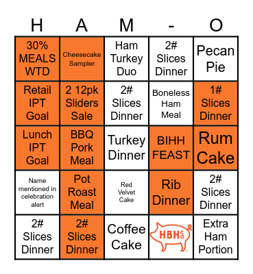 Leading With Meals! Bingo Card