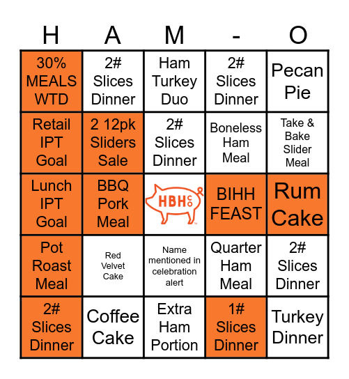 Leading With Meals! Bingo Card