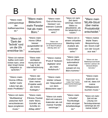 Stress lass nach! Bingo Card