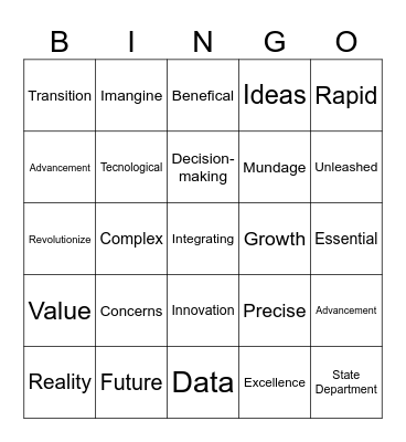 Buzzword Bingo Card