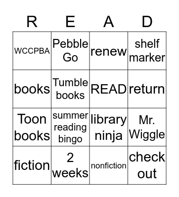 LIBRARY BINGO!!! Bingo Card