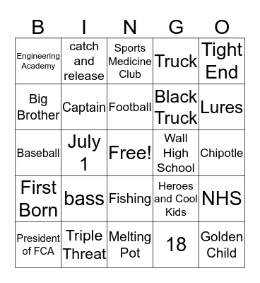 Gene is 18! Bingo Card