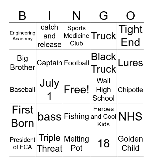 Gene is 18! Bingo Card