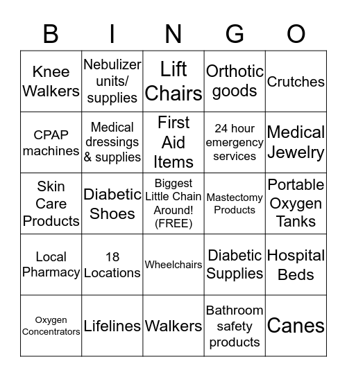 Boone Drug INC Bingo Card