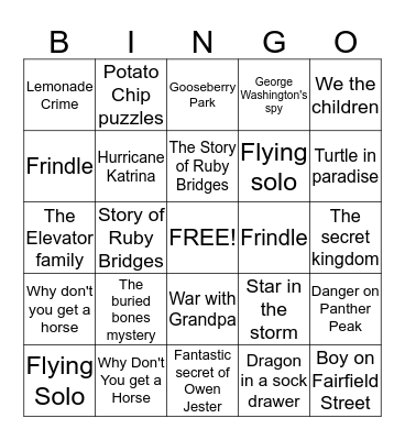 Book Celebration Bingo Card