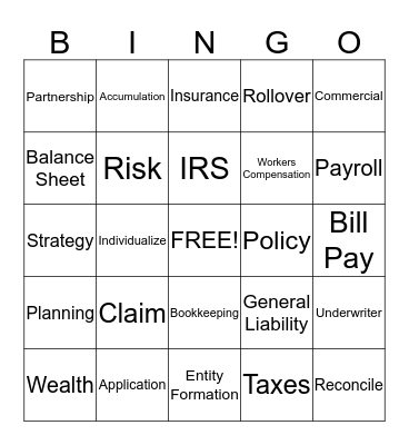 BNI Bingo Card