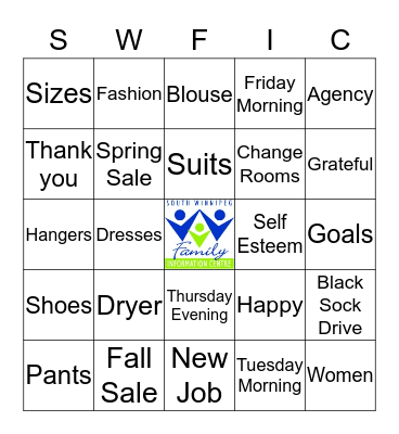 Clothes Closet BINGO Card