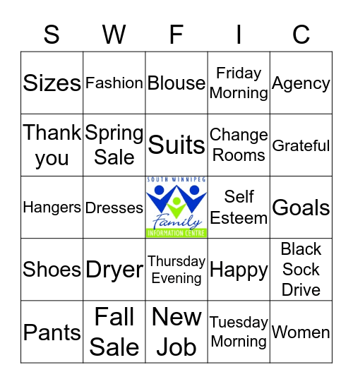 Clothes Closet BINGO Card