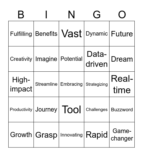 Buzzword Bingo Card