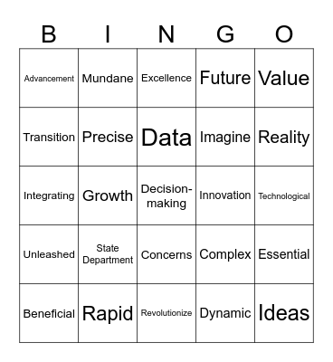 Buzzword Bingo Card