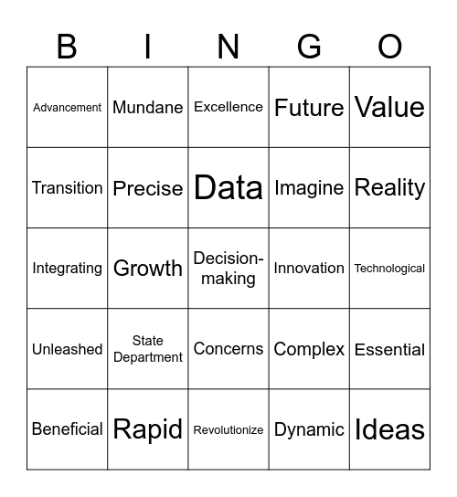 Buzzword Bingo Card