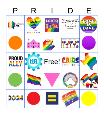 PRIDE Bingo Card