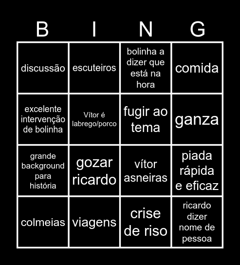 cubinho Bingo Card