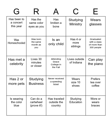 Find Someone Who... Bingo Card