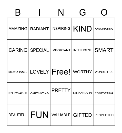 GRANDPARENTS DAY BINGO Card