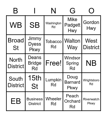 Geography Bing Bingo Card