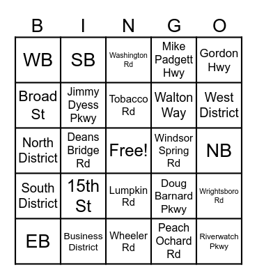 Geography Bingo Card