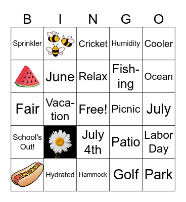 Summer Trivia Bingo Card