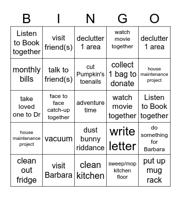June/July Bingo Card