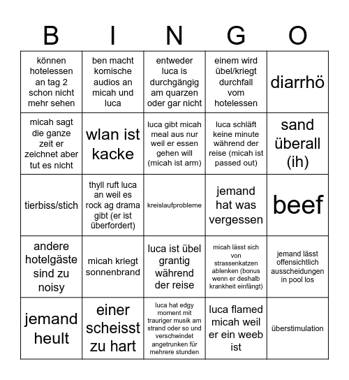 rhodos 2024 Bingo Card